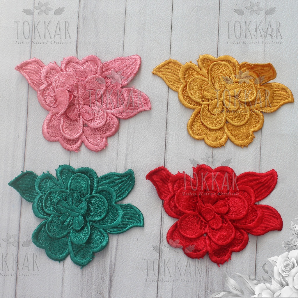 (Per Pcs) AP864 Aplikasi Bordir Bunga Cantik / Tempelan Baju / Hiasan Baju