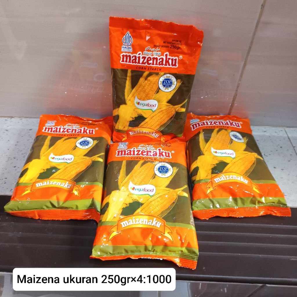 

(SALE) TEPUNG Maizenaa maizenaku 1kg corn starch egafood flour ukuran 250gr× 4pcs:1000kg halal bpom tepung serbaguna pengental makanan bahan baking kue kering tepung kering adonan udang crispy halal TERMURAH