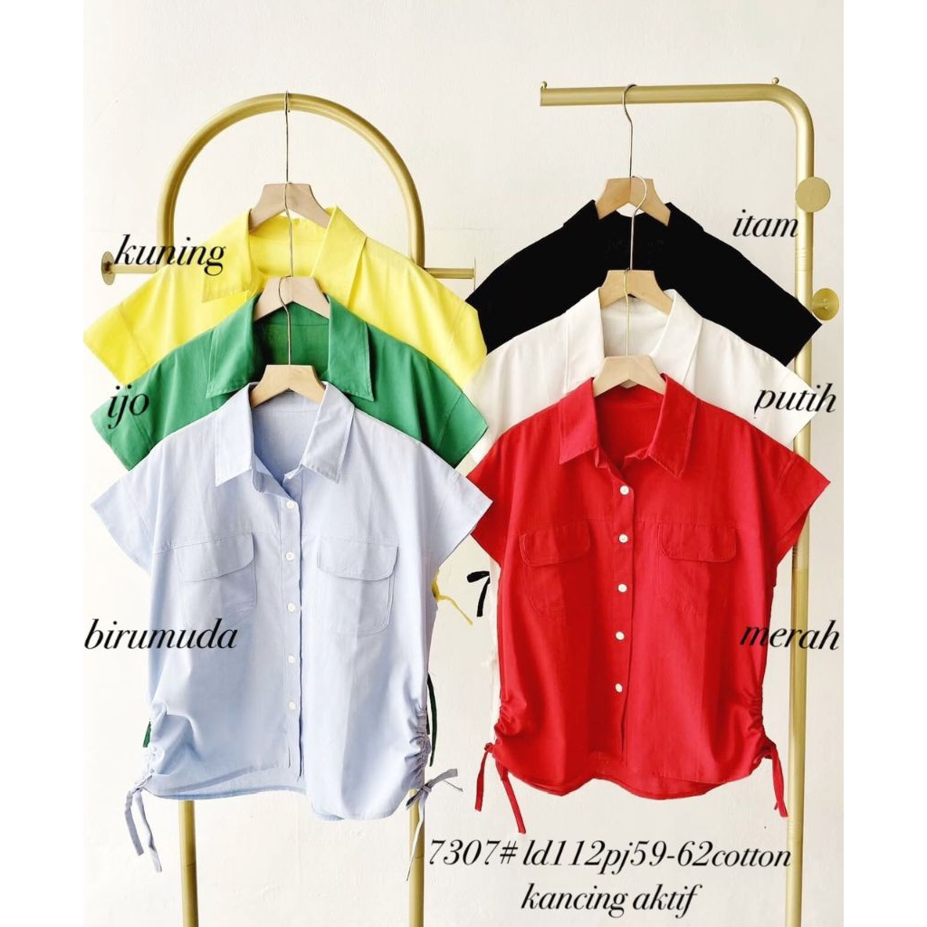 BAJU KEMEJA WANITA/ATASAN KEMEJA WANITA POLOS/ATASA KEMEJA WANITA LENGAN PENDEK TERBARU~7307