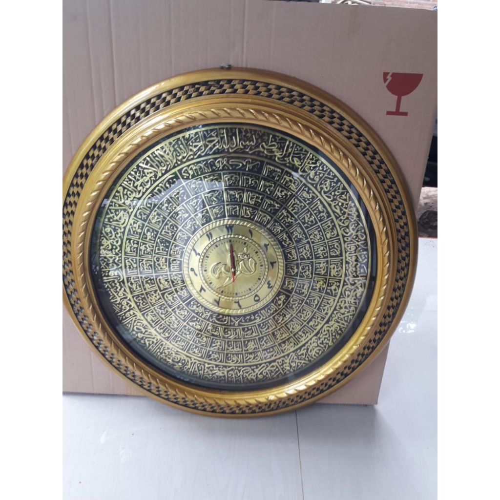 kaligrafi jam dinding dekorasi bulat