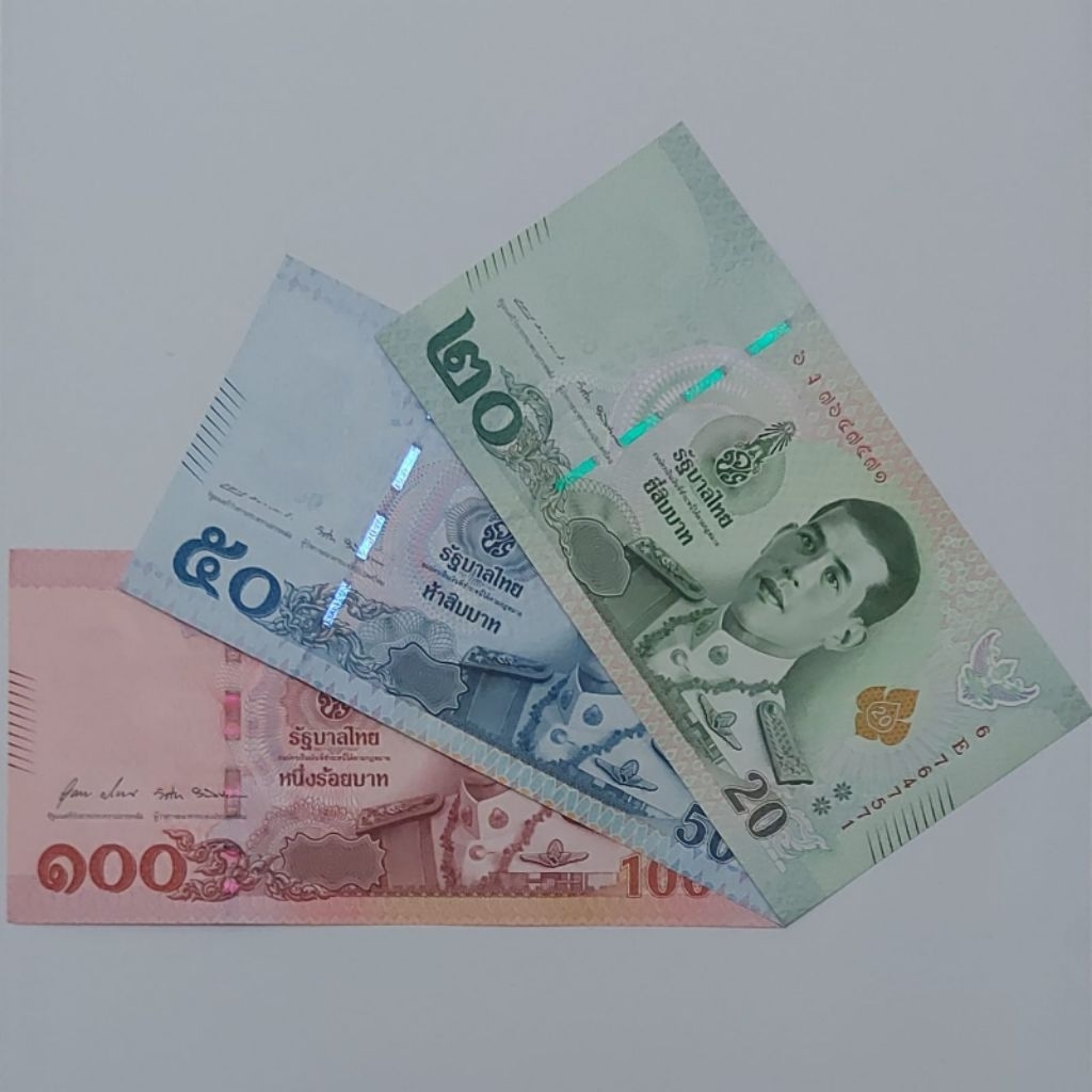 Baht Thailand Satu Set Paket Lengkap Pecahan 20 50 Dan 100 Baht