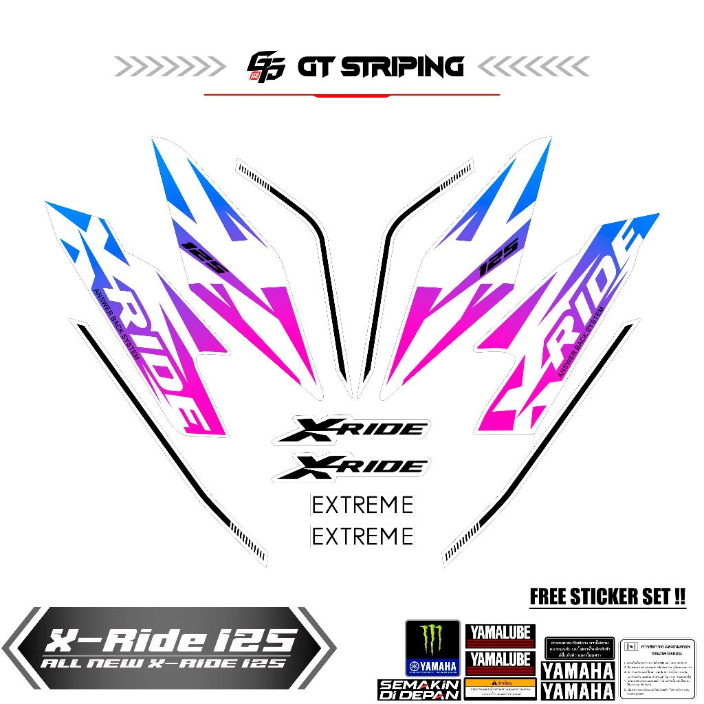 GTS 4 STRIPING YAMAHA X RIDE NEW 125 / LIST LES X RIDE / STIKER POLET X RIDE NEW 125