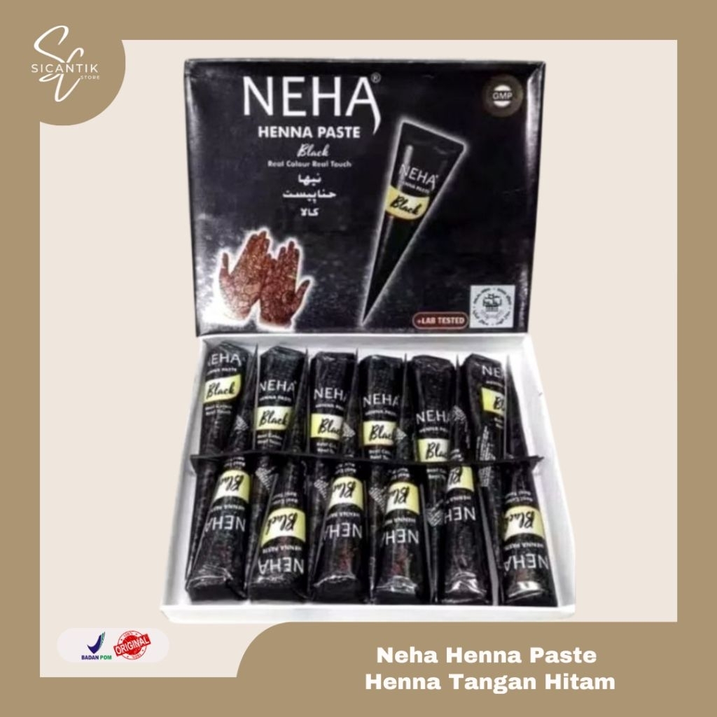 NEHA HENNA BLACK HALAL TAHAN LAMA | HENNA UNTUK PENGANTIN WARNA HITAM PACAR TANGAN KUKU ORIGINAL BPO