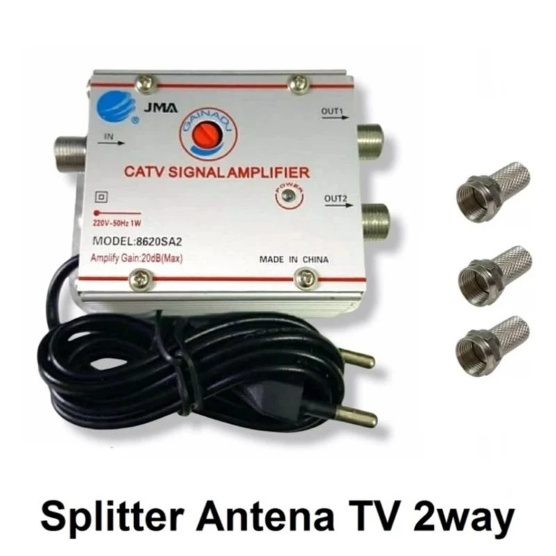 Cabang Booster Splitter Antena TV Paralel CATV Signal Amplifier Digital booster splitter 1 antena un