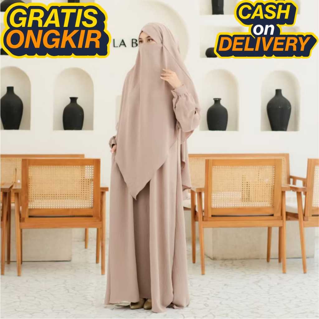 Gamis Syar'i Muslimah Masa Kini Sepaket Gamis+Khimar