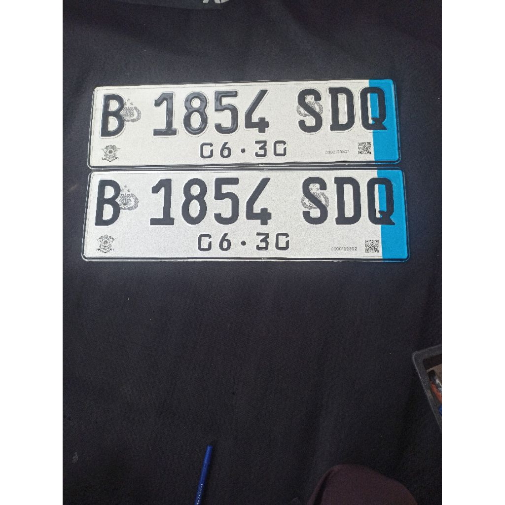 plat mobil listrik reflektif sepasang