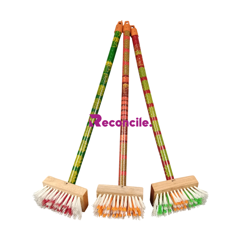 AK09 - Sikat Lantai Gagang Kayu Panjang Sikat Dorong Sikat WC Nylon gagang kayu panjang