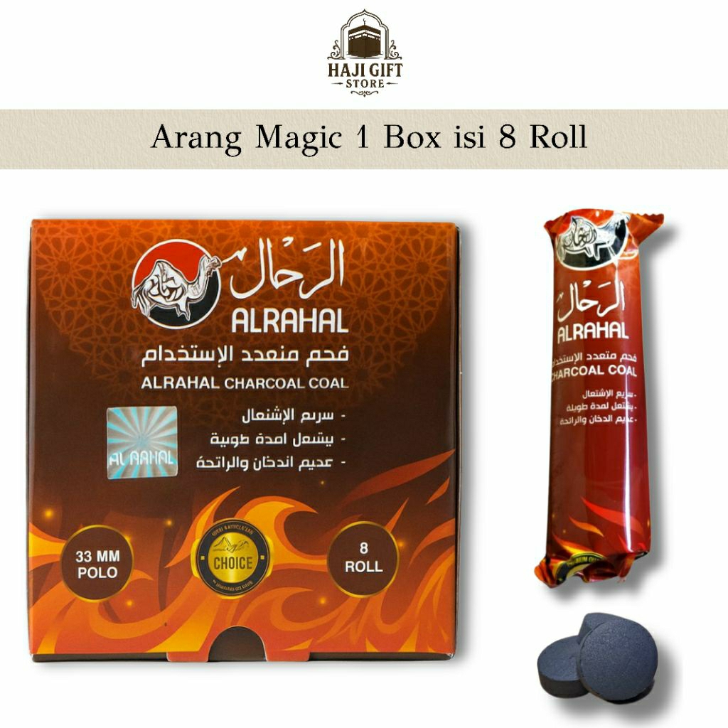 Arang Magic Al Rahal / Bolong / Areng Briket Arang Bukhur / Areng Briket / Arang Untuk Bukhur Donat/
