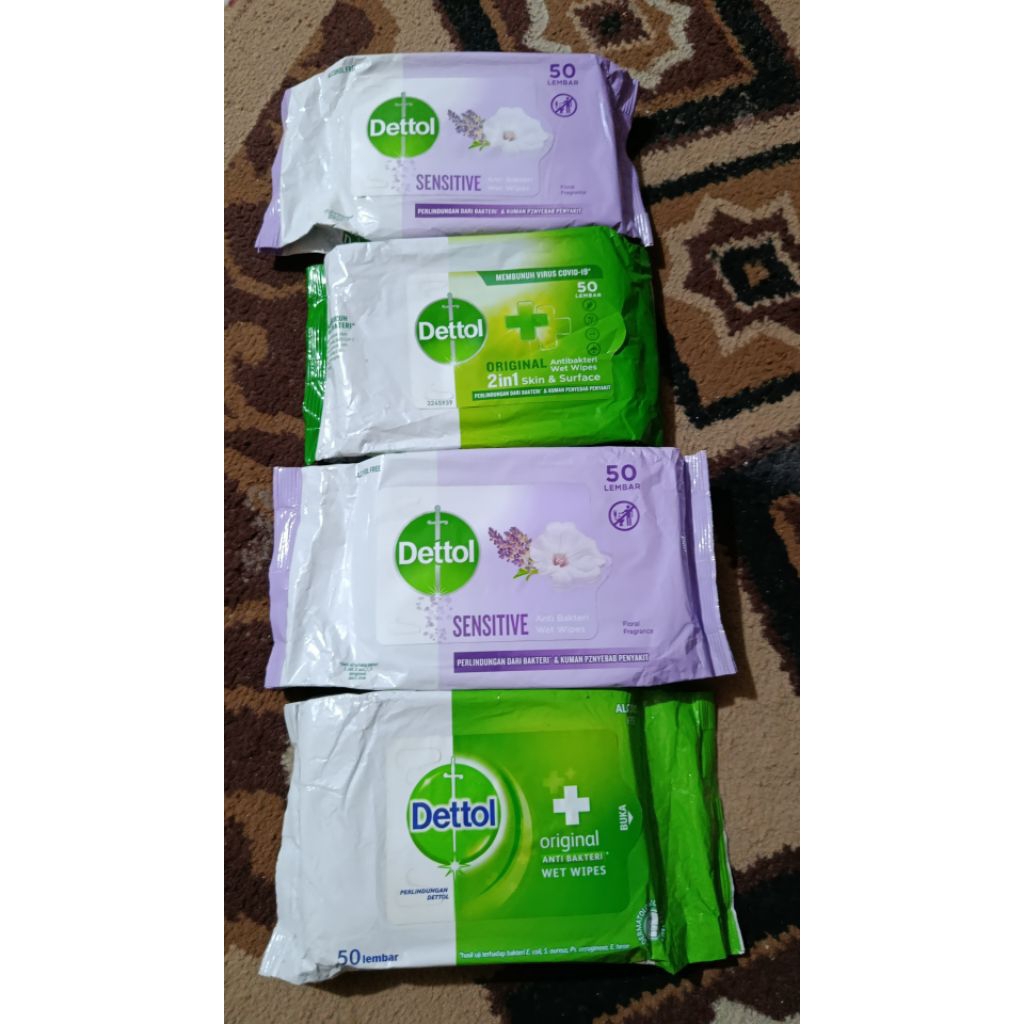 TISU BASAH DETTOL 50 SHET SEPAKET DAPAT 4 PACK