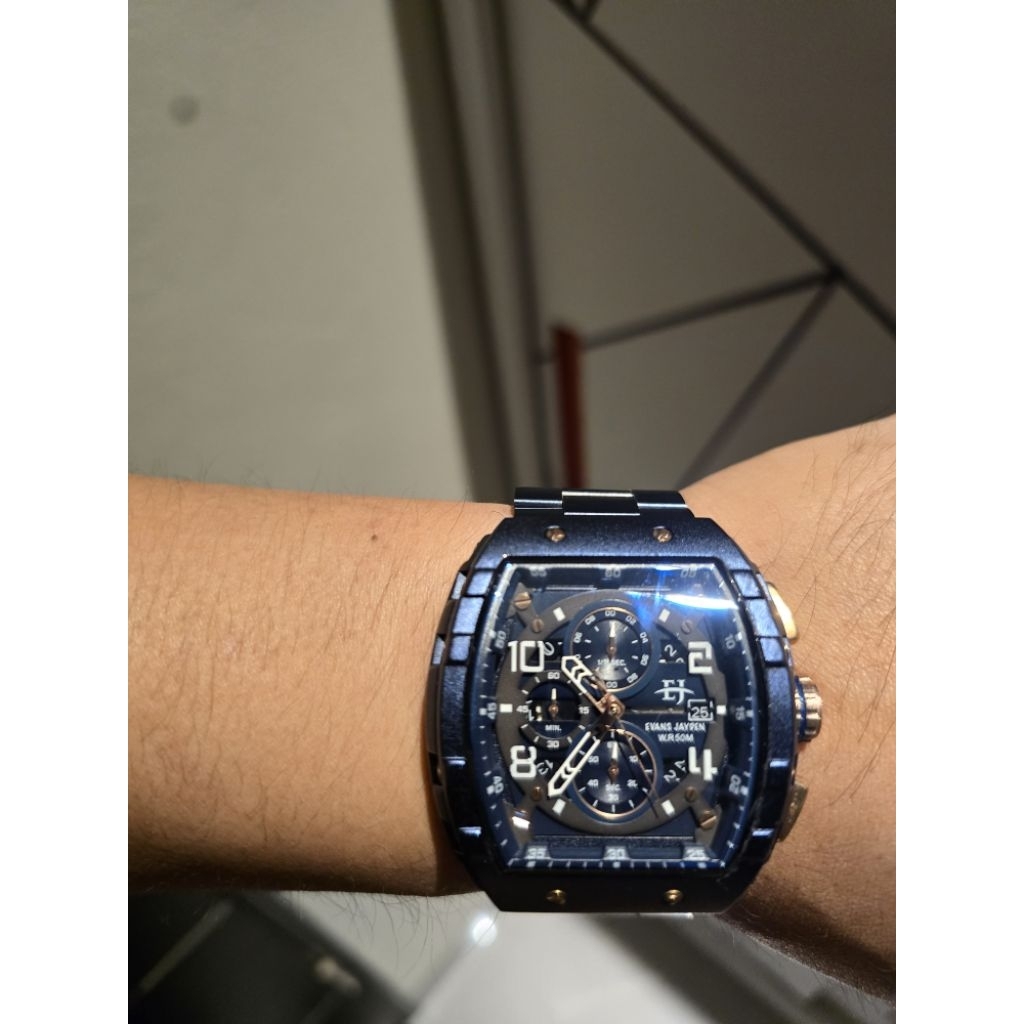 Jam tangan Evan Jayden warna biru rantai