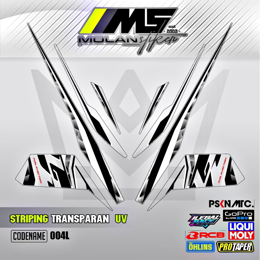 Decal Sticker Striping Variasi Transparan Uv Jupiter Z Robot 2010-2013 Lz 115 Lagenda Z Jupiter Rc D