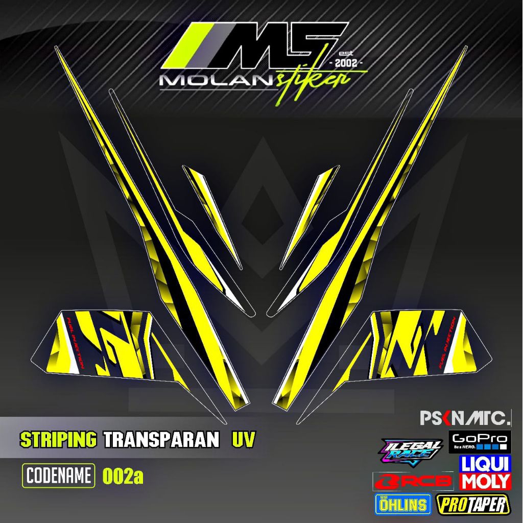 Decal Sticker Striping Variasi Transparan Uv Jupiter Z Robot 2010-2013 Lz 115 Lagenda Z Jupiter Rc D