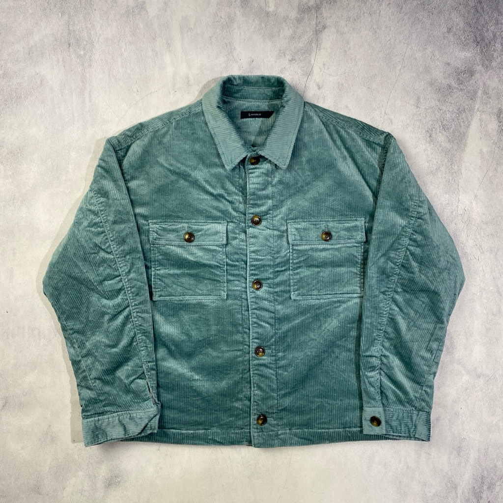 Rageblue Japan Breeze Green Thermolite CPO Corduroy Jacket Casual Harrington Boxy Work Jacket