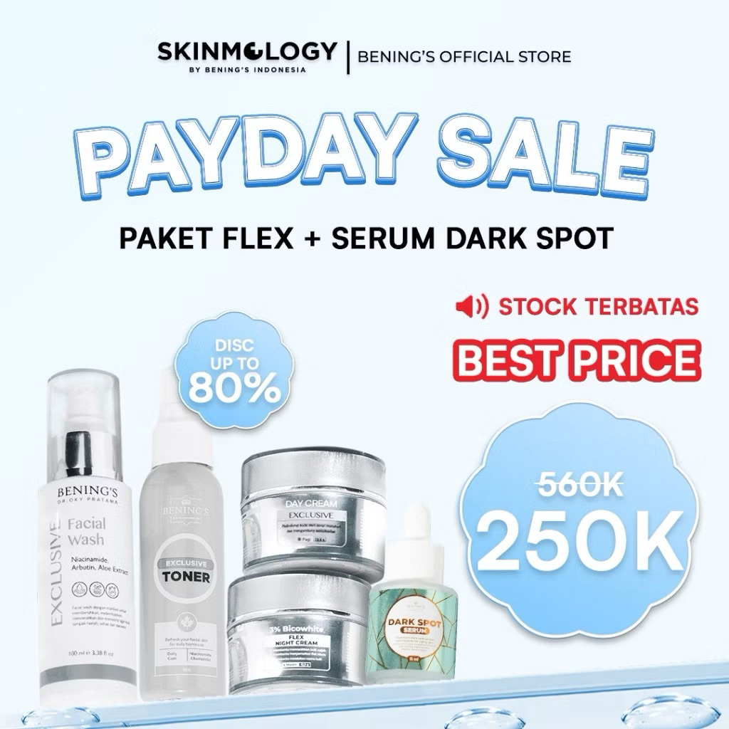 Bening's Skincare Paket Flek Dan Serum  / Menyamarkan Flek Hitam BPOM by Dr. Oky Pratama / Benings S