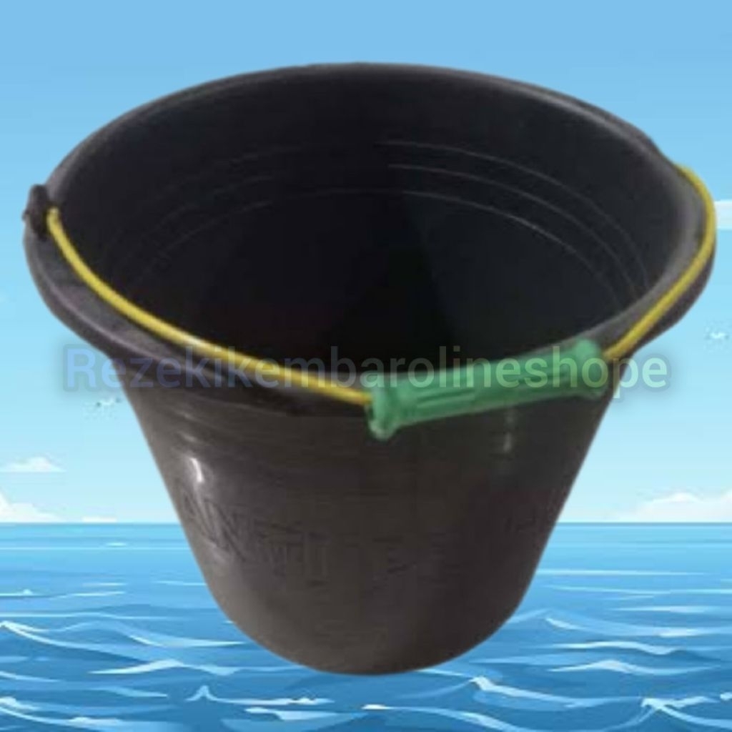 Ember Karet Awet SPJ Hitam  20 22 Liter/Ember Cangkingan Karet Serbaguna/ Ember Karet Cor