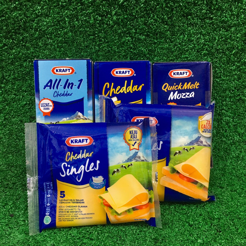 

Kraft Cheese Keju Olahan Cheddar / All in 1 / Quickmelt & Single Slice Lokal HALAL
