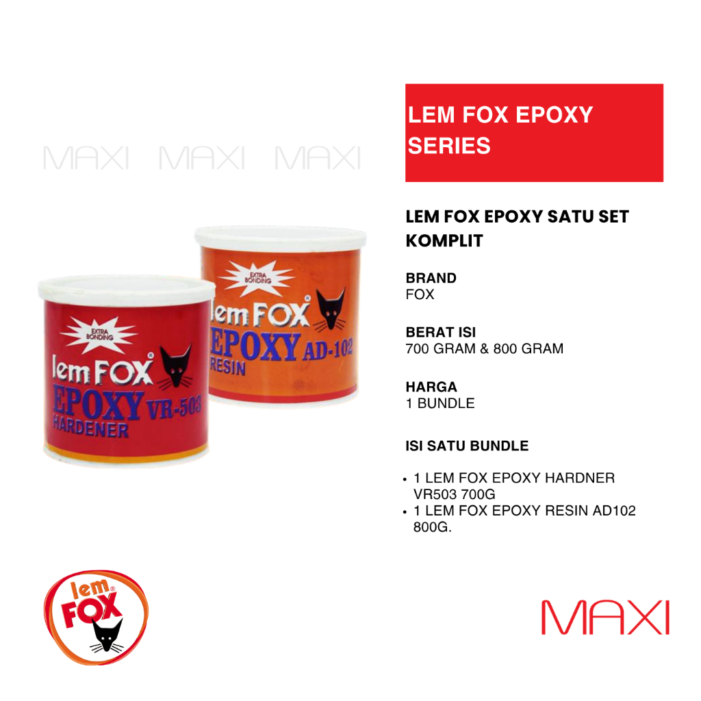 LEM FOX Epoxy Satu Set- Series Fox Epoxy