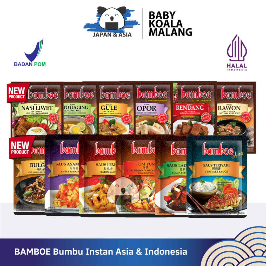 

BAMBOE Bumbu Tom Yum 60 g Halal | Bumbu Instan Masakan Asia- BKM