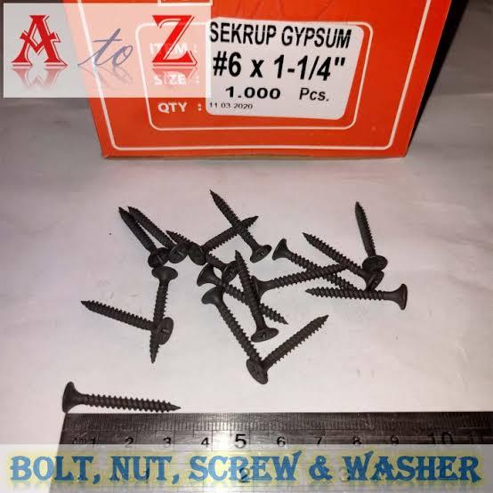 500pcs sekrup gypsum 6x1 1 4 panjang 3cm Sekrup isi 500pcs Sekrup Gypsum 6x1 6x 1 1/4 isi 500pcs