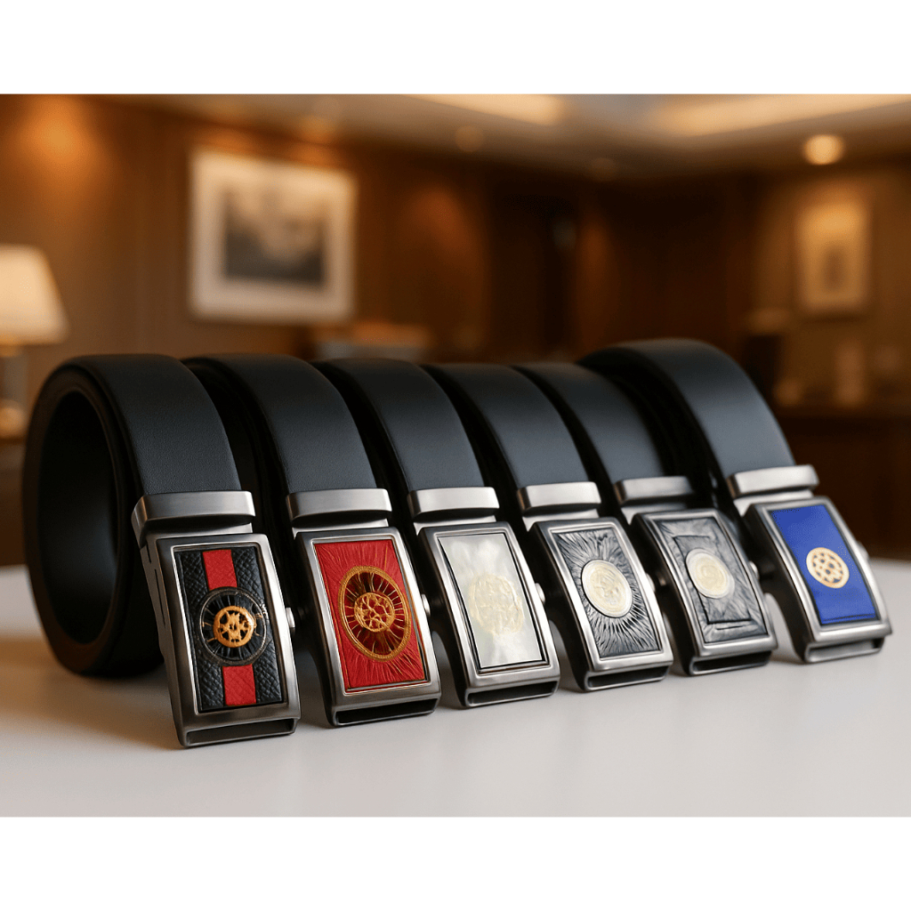Ikat Pinggang Pria Sabuk Kulit Sintetis Kepala Jepit Besi