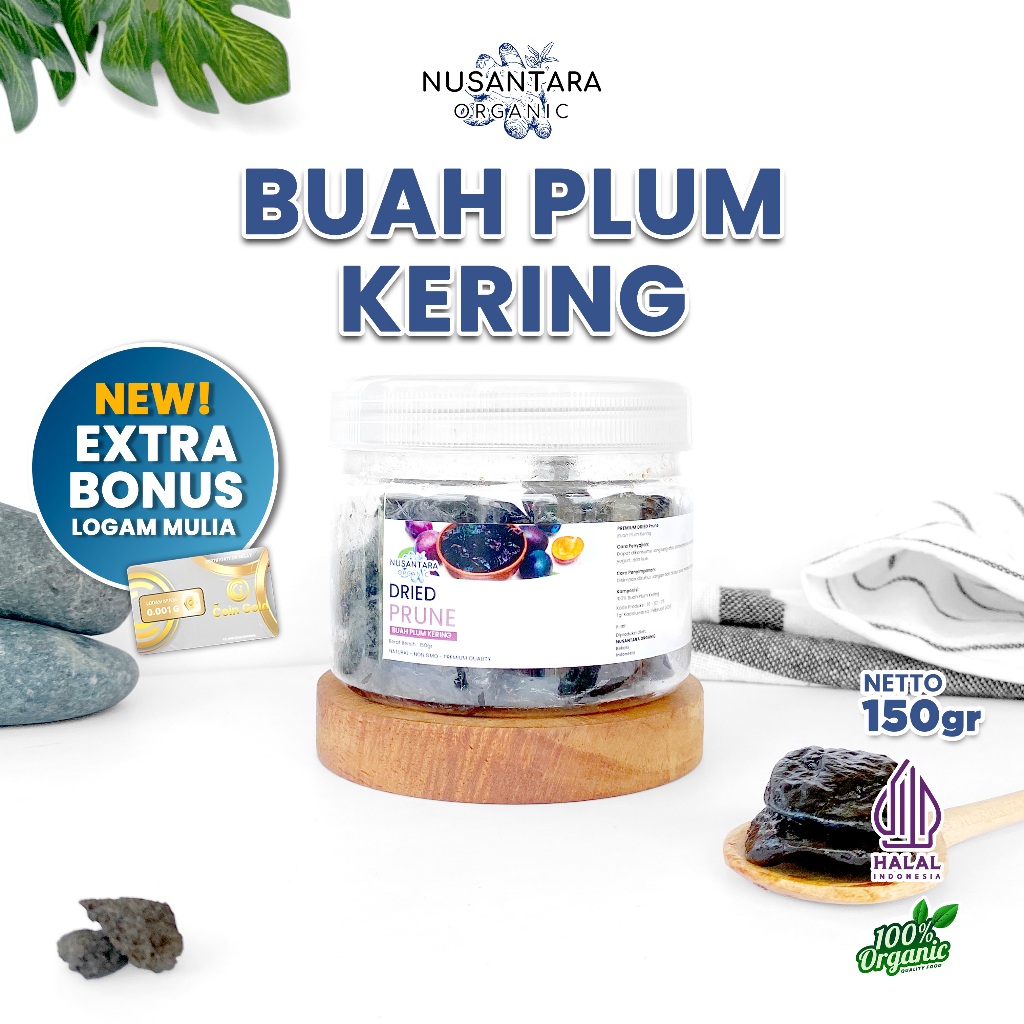 

Plum Kering Dried Fruit Prunes Organik Tanpa Campuran Cemilan Sehat Alami 150gr