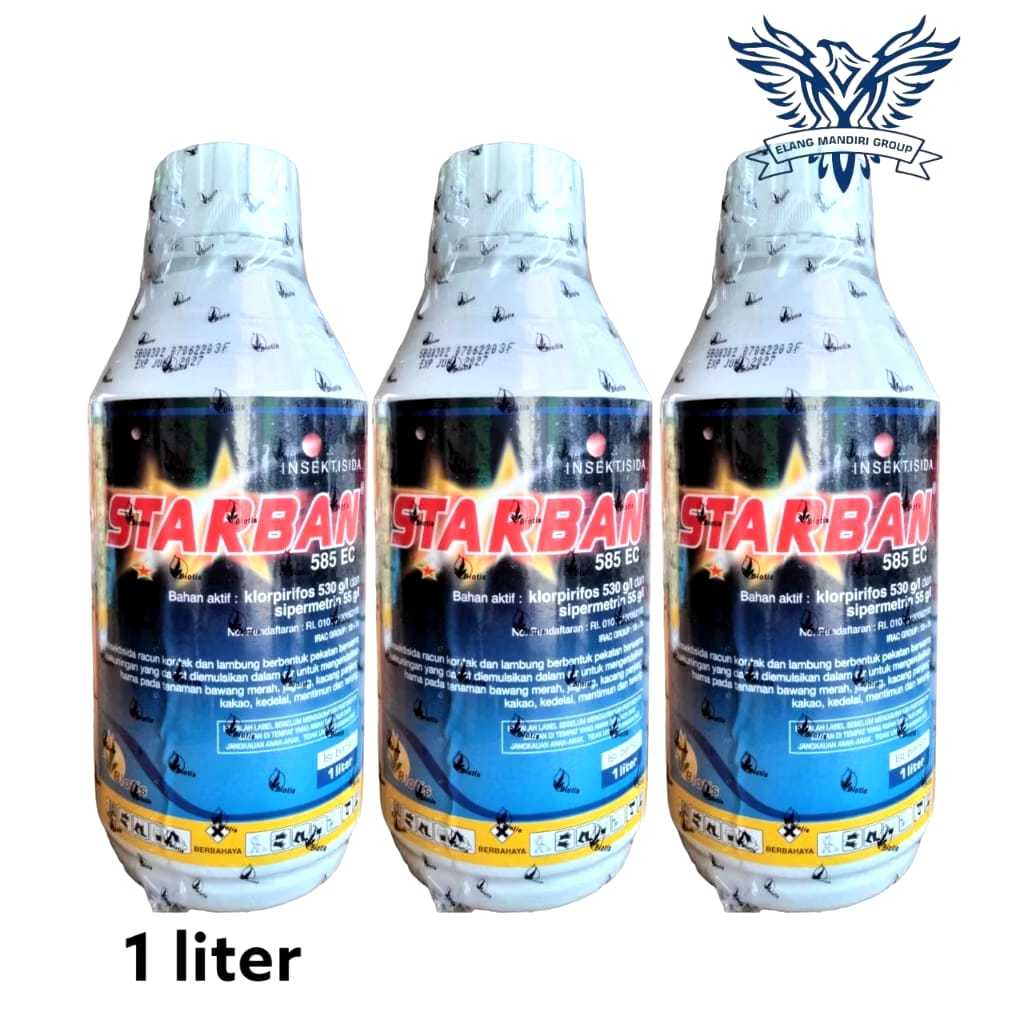 Starban 1 liter 585EC Klorpirifos 530g/l Insektisida pengendali hama pada tanaman biotis