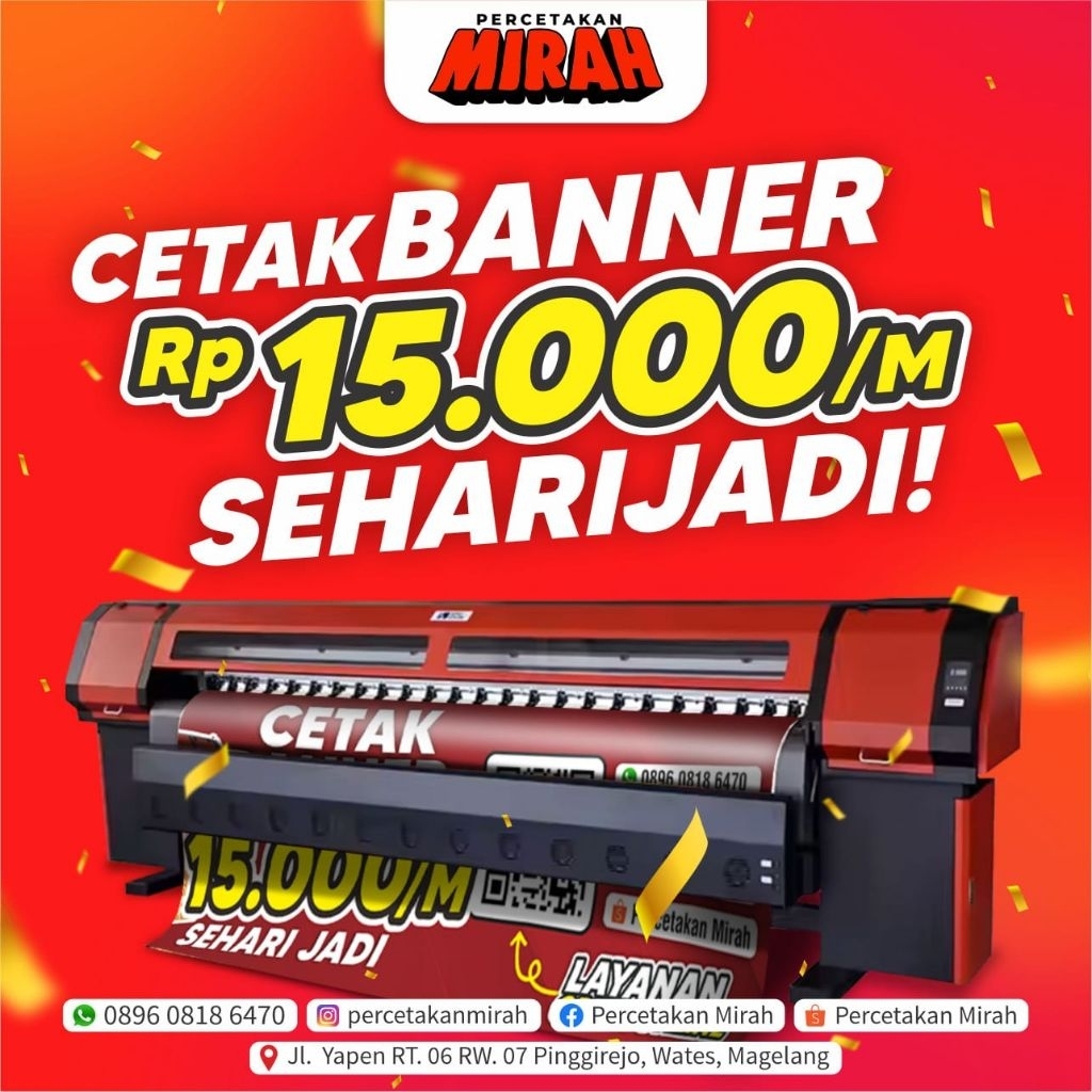 Cetak Banner / Banner / MMT / Cetak MMT / Cetak Spanduk / Print Banner 1 Hari Jadi