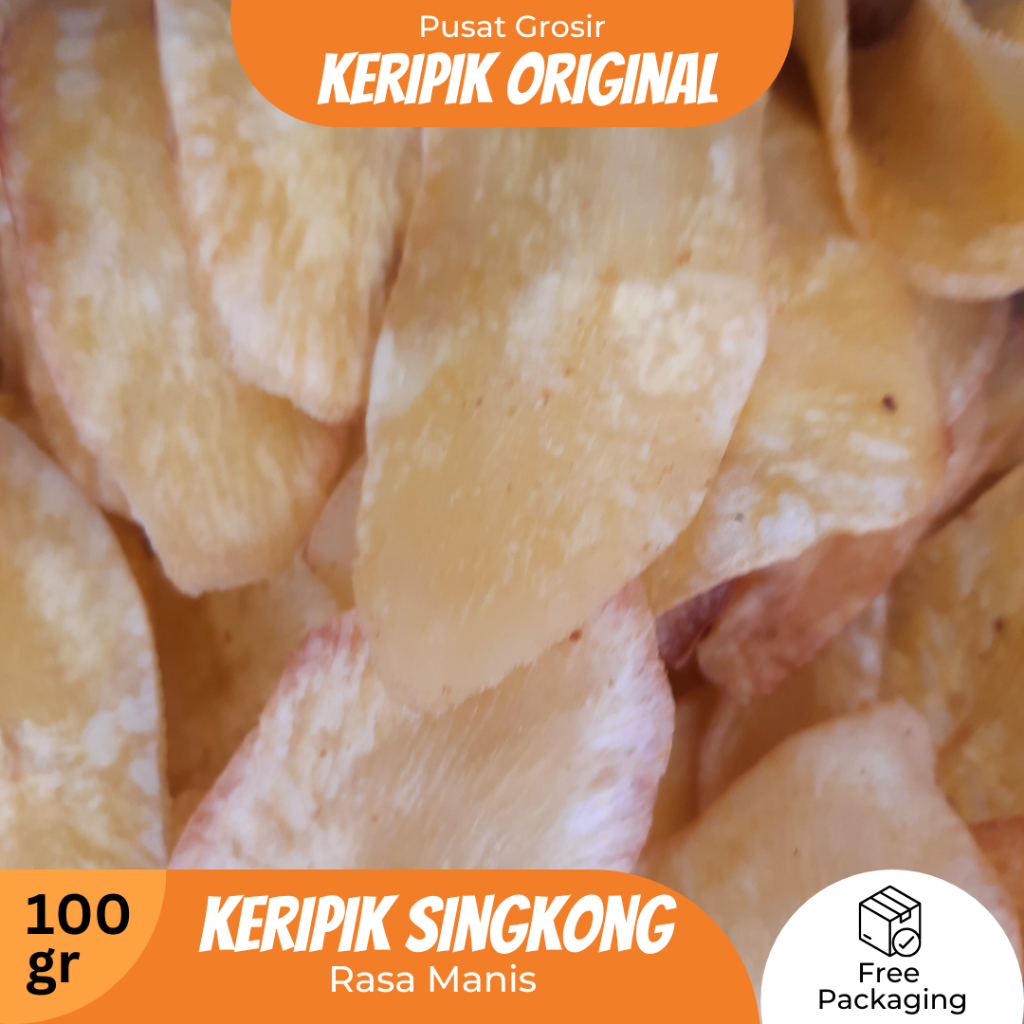 

Cemilan/Snack - Keripik Singkong Original Panjang Tipis (Manis) - Free Packaging Kardus