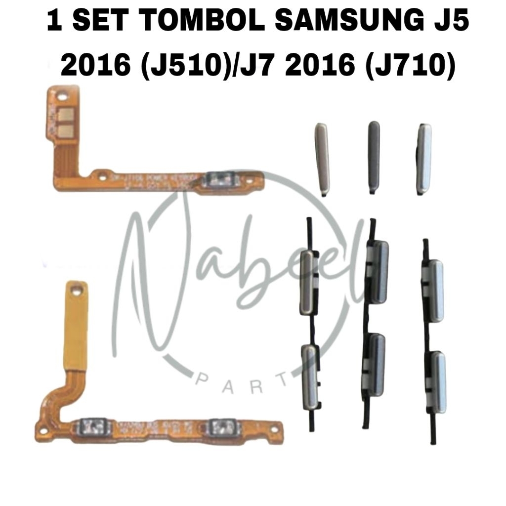 TOMBOL LUAR 1 SET VOLUME ON OFF + FLEXIBLE VOLUME ON OFF HP SAMSUNG J5 2016 (J510) J7 2016 (J710)