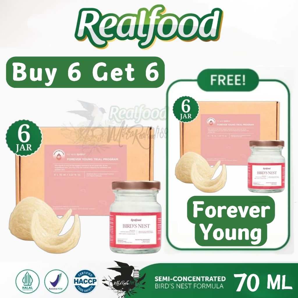 

Realfood Forever Young Trial 6 Jar ( Minuman Bird Nest Sarang Burung Walet )