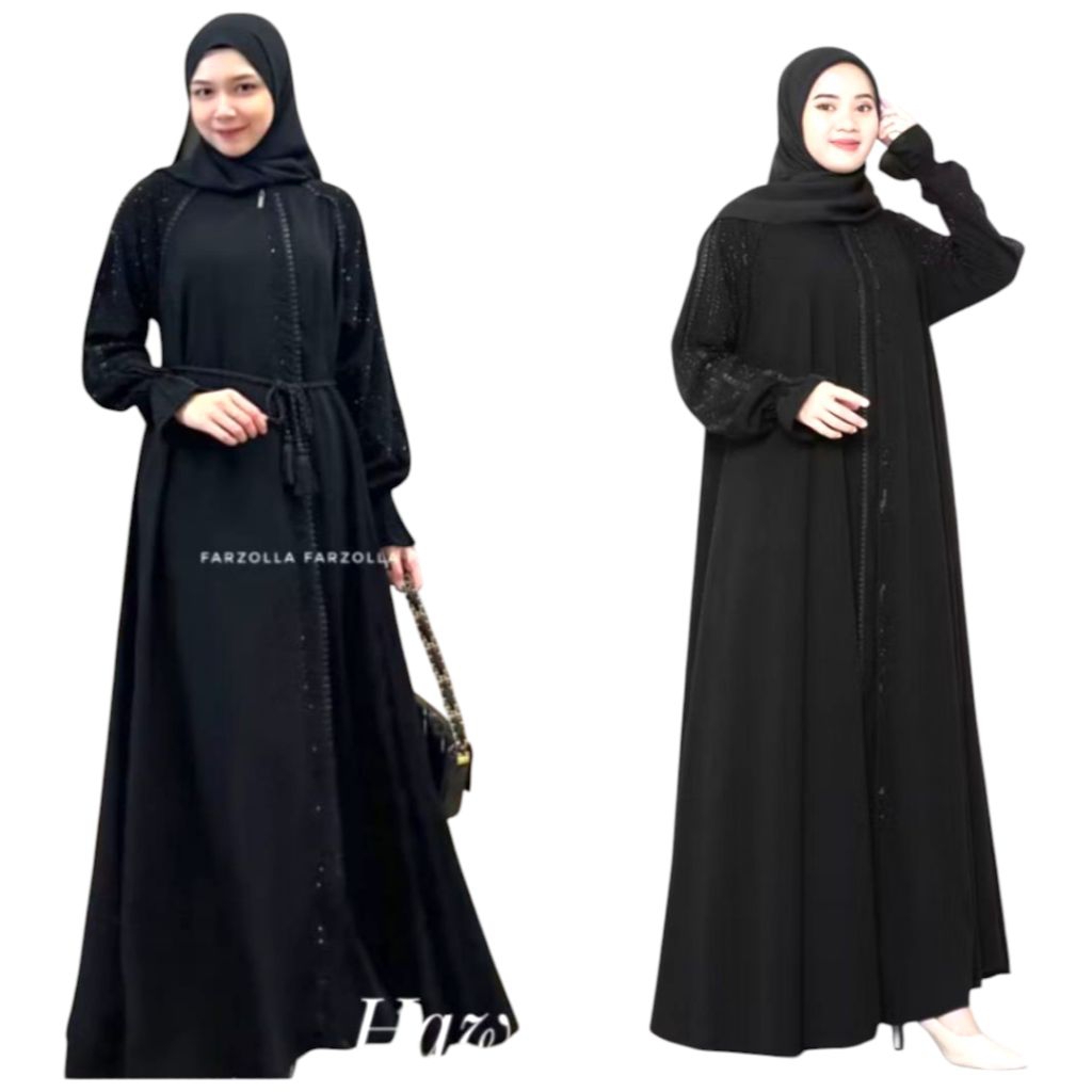 Abaya Tsamira Gamis Hitam Viral Arab Style Yalil Yalili Dress Muslimah Kombinasi Gaya Dubai Elegant 