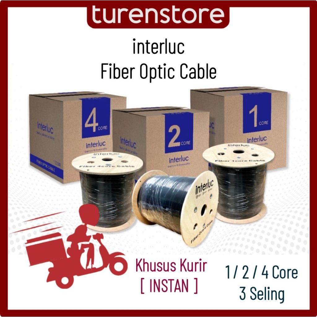 Khusus Kurir INSTAN 1 2 4 Core 3 Seling interluc Fiber Optic Cable 1000M Kabel FO