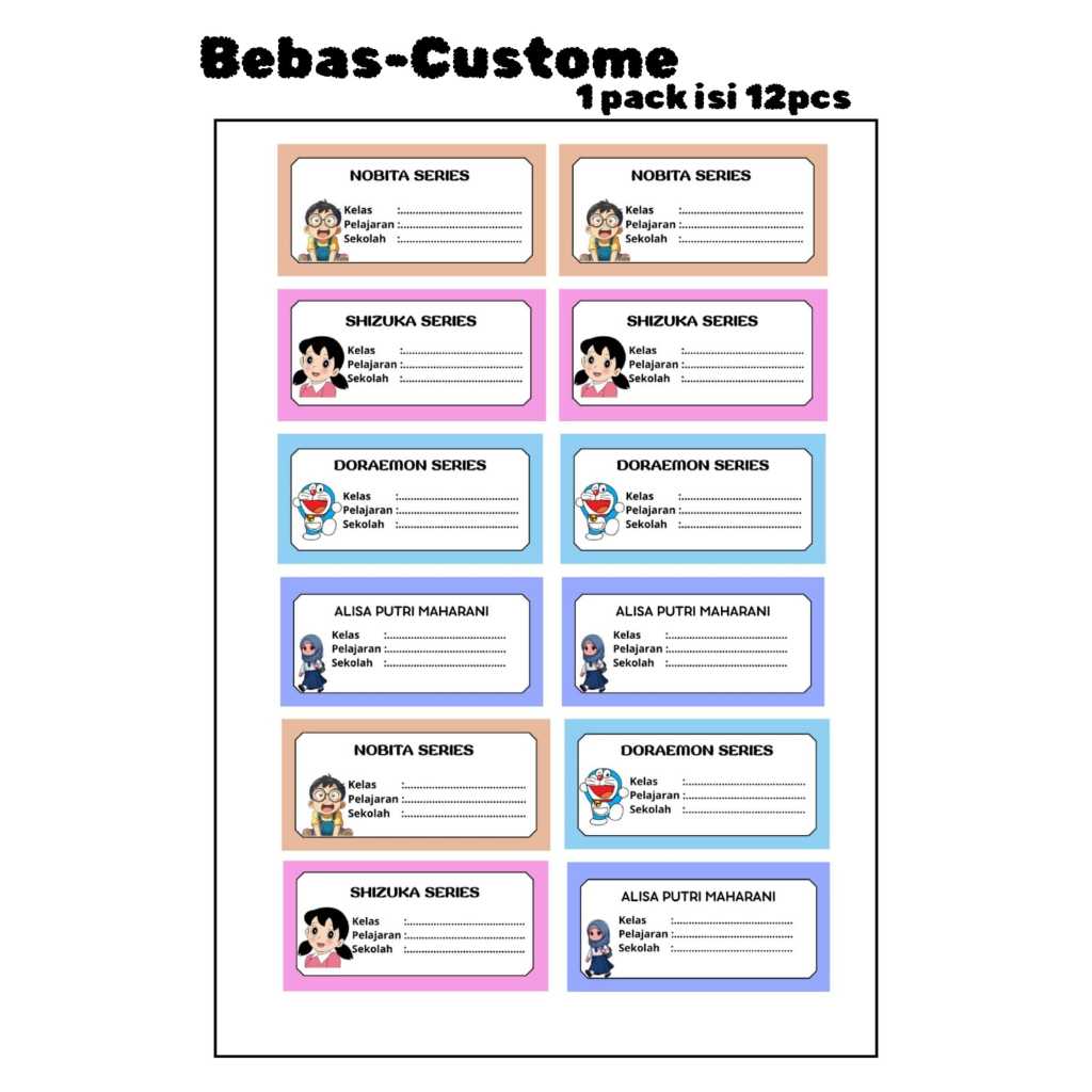 

STIKER LABEL NAMA-Custome