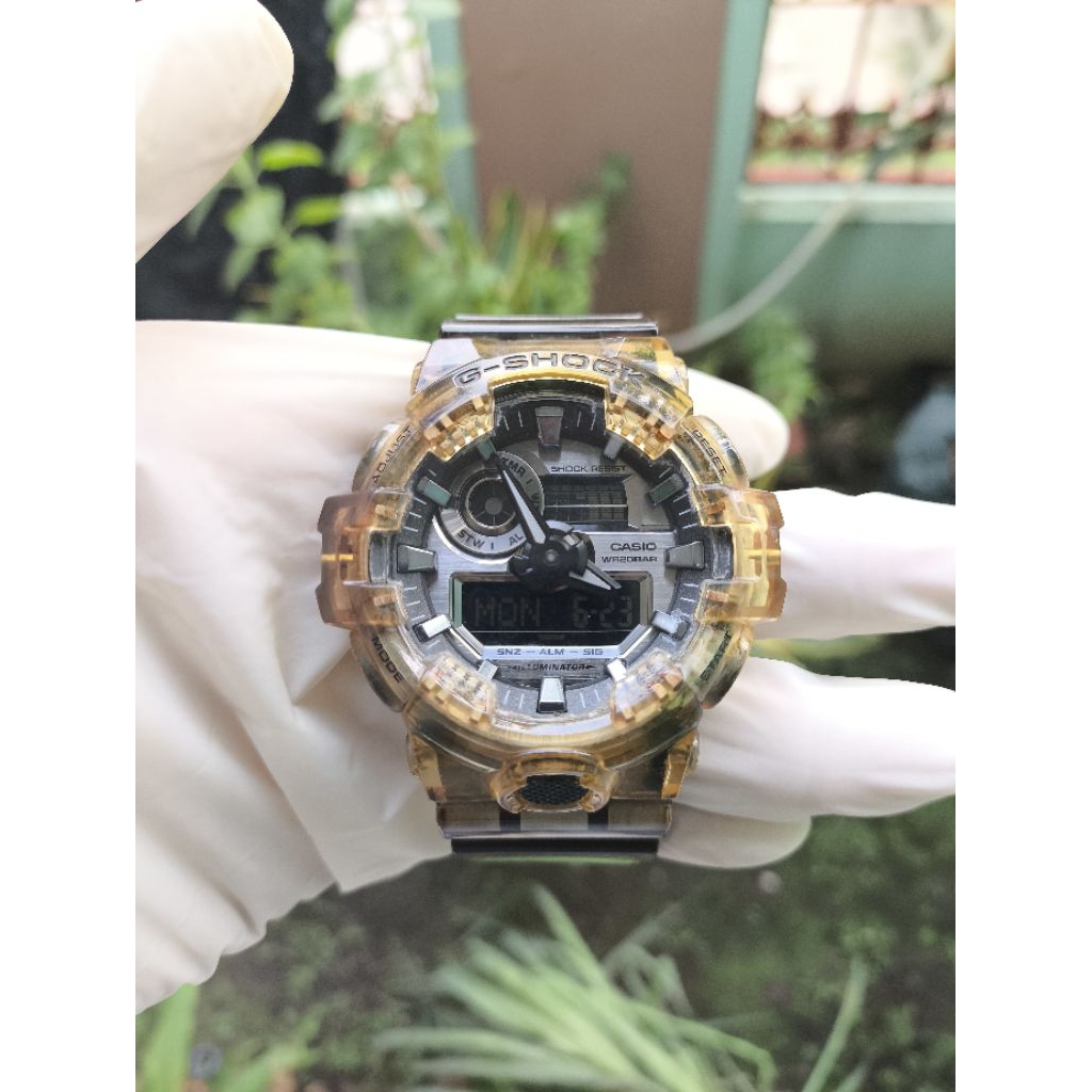 (Harga Net) Jam Tangan Casio G-Shock GA-700SK All Original BNB Jelly Transparan Bawaan Fungsi2 Norma
