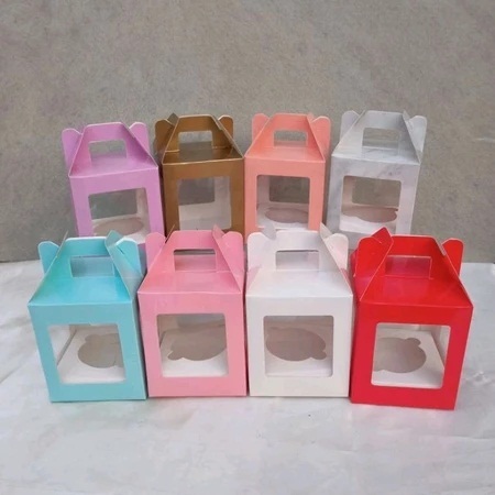 

BOX CUPCAKE SATUAN POLOS LAMINASI DUS CUPCAKE FOODGRADE DENGAN TATAKAN KOTAK
