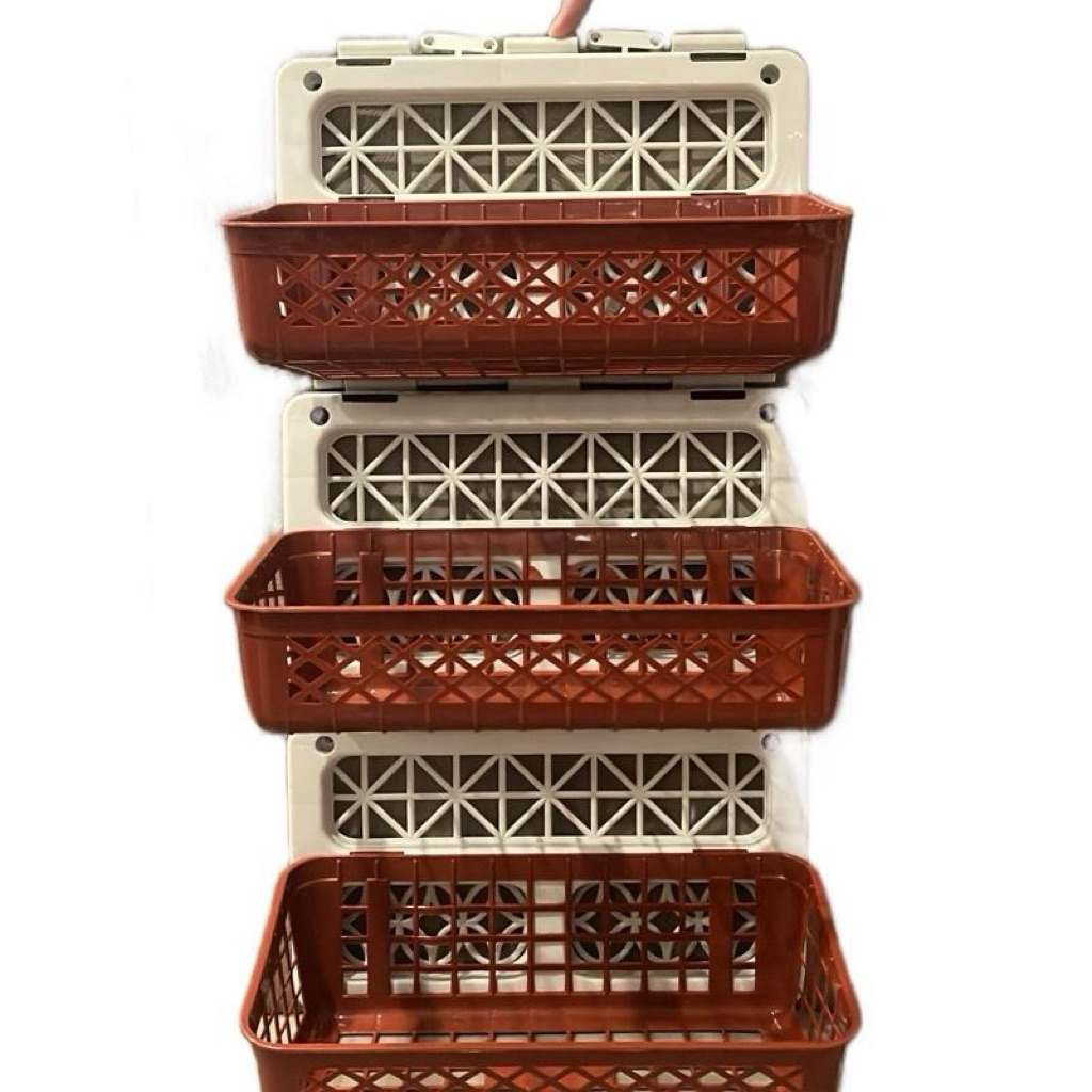 Rak Susun Kamar Mandi Rak Penyimpanan Toilet Sabun Shampoo Tempel Dinding 3 Susun Plastik