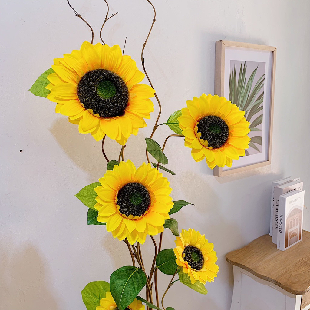 Louay_Idstore Bunga Matahari Artificial Tanaman Pohon Dekorasi Plastik