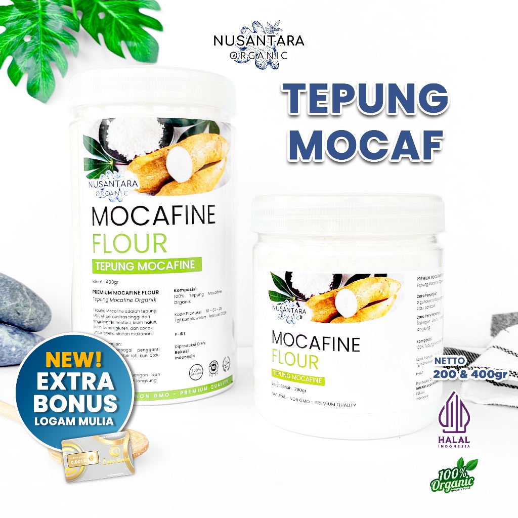 

Nusantara Organic Tepung Mocaf Gluten Free Powder Singkong Organik Asli Pengganti Terigu