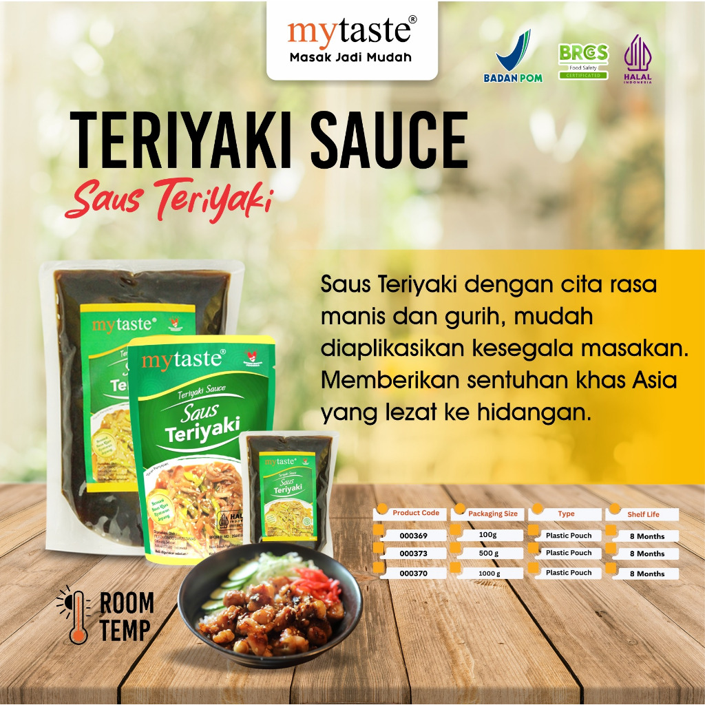 

MYTASTE TERIYAKI SAUCE SAUS TERIYAKI 100gr dan 500gr