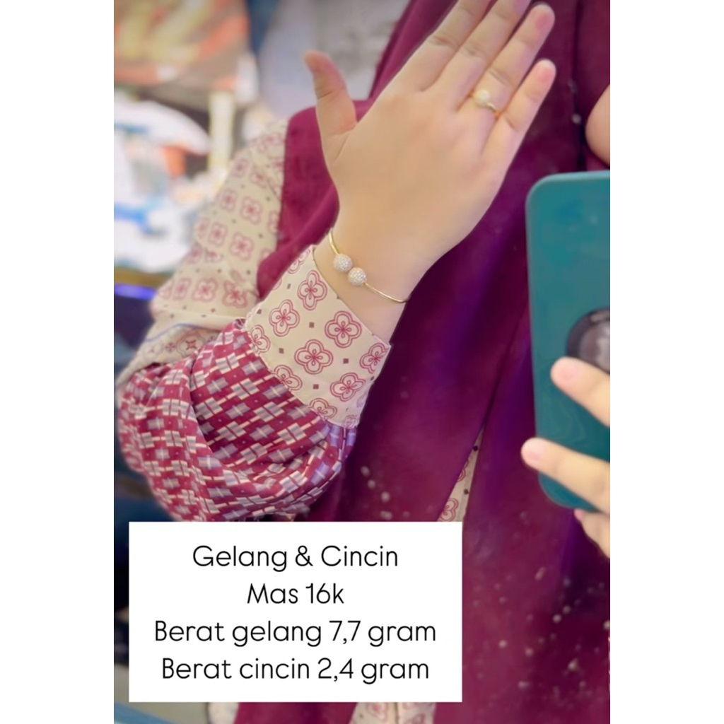 Gelang dan cincin mas 16k emas kadar 700