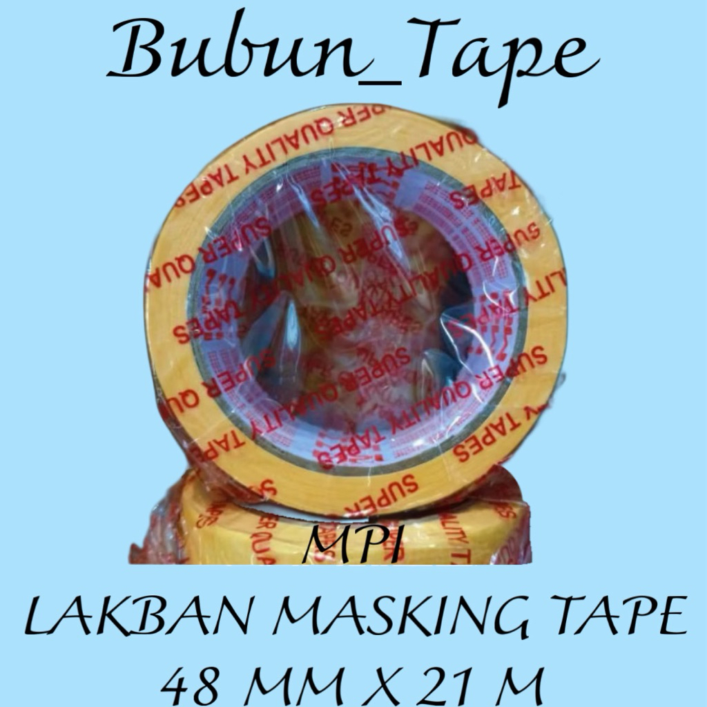 

Lakban Kertas Masking Tape Kualitas Bagus | MPI | Harga per PCS | Uk. 48 mm X 21 meter