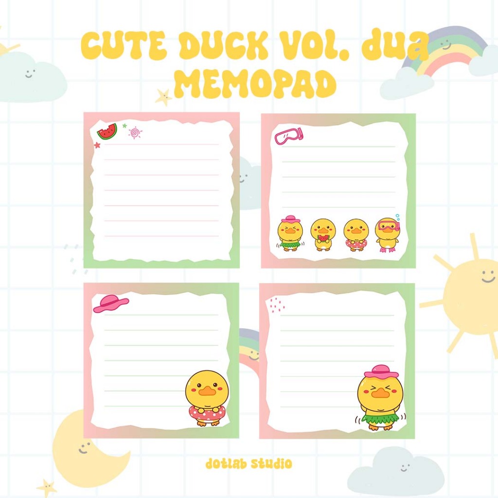 

DOTLAB MemoPad CUTE DUCK vol 2 – Kertas Catatan atau note Lucu Korea Style untuk Planner & Koleksi Alat Tulis