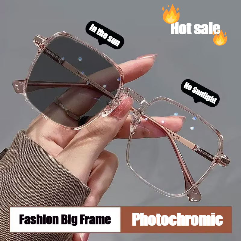 Kacamata photocromic Anti-UV400 kacamata minus -0.25 s/d -3.25 kacamata fashion 058