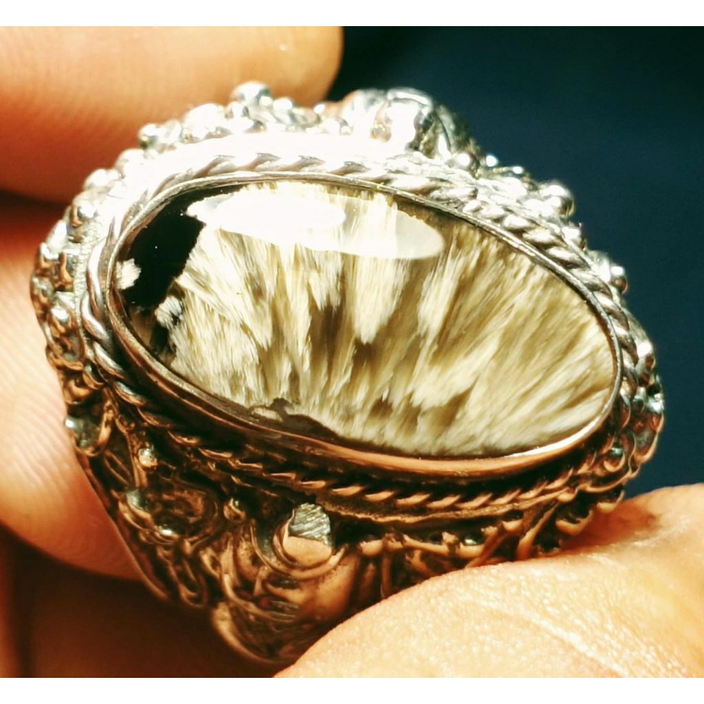 Batu akik, cincin akik Natural Bulu macan lumajang asli, akik permata unik murah
