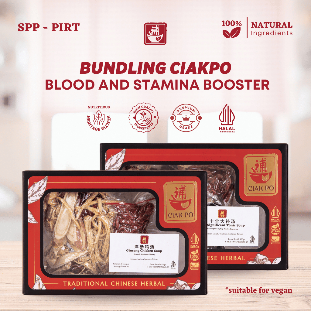 

MM1 Ciak Po - Bundling Blood and Stamina Booster (Ten Snificant Tonic Soup + Ginseng Chicken Soup)