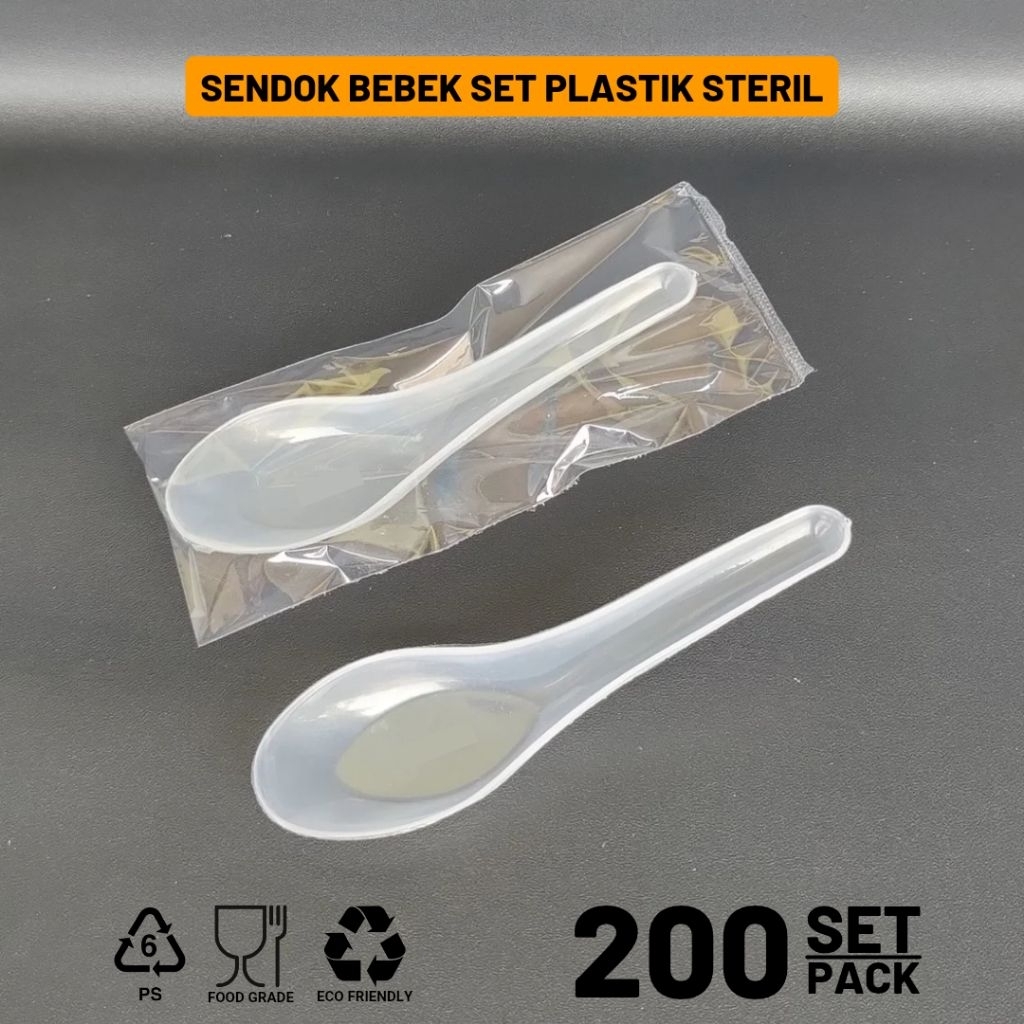 Sendok Bebek Set Plastik Steril Bening.