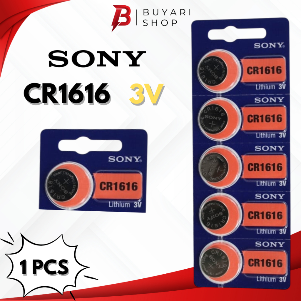 Baterai CR1616 ORIGINAL Sony 3V Lithium Button Cell Battery Batre Kancing Sony CR1616 Harga 1 PCS
