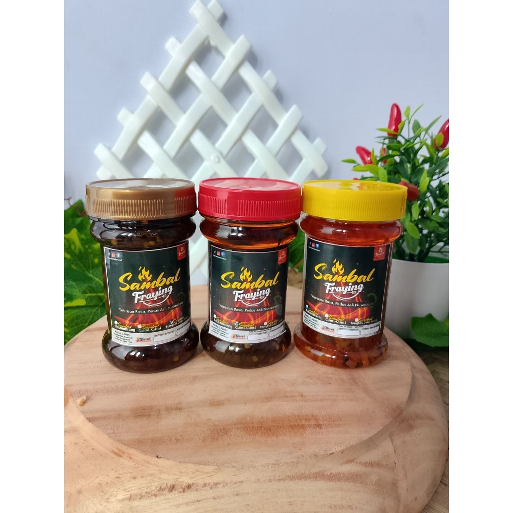

Fraying Sambal Pedas Instan 150ml High Protein |Sambal Tongkol Daun Jeruk| Sambal Cumi kemangi| Sambal Teri Kecombrang