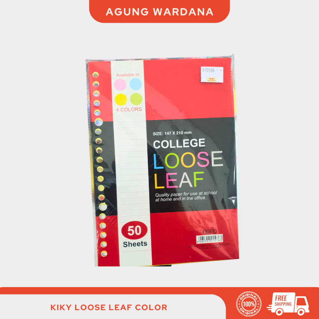 

KIKY LOOSE LEAF COLORFULL A5