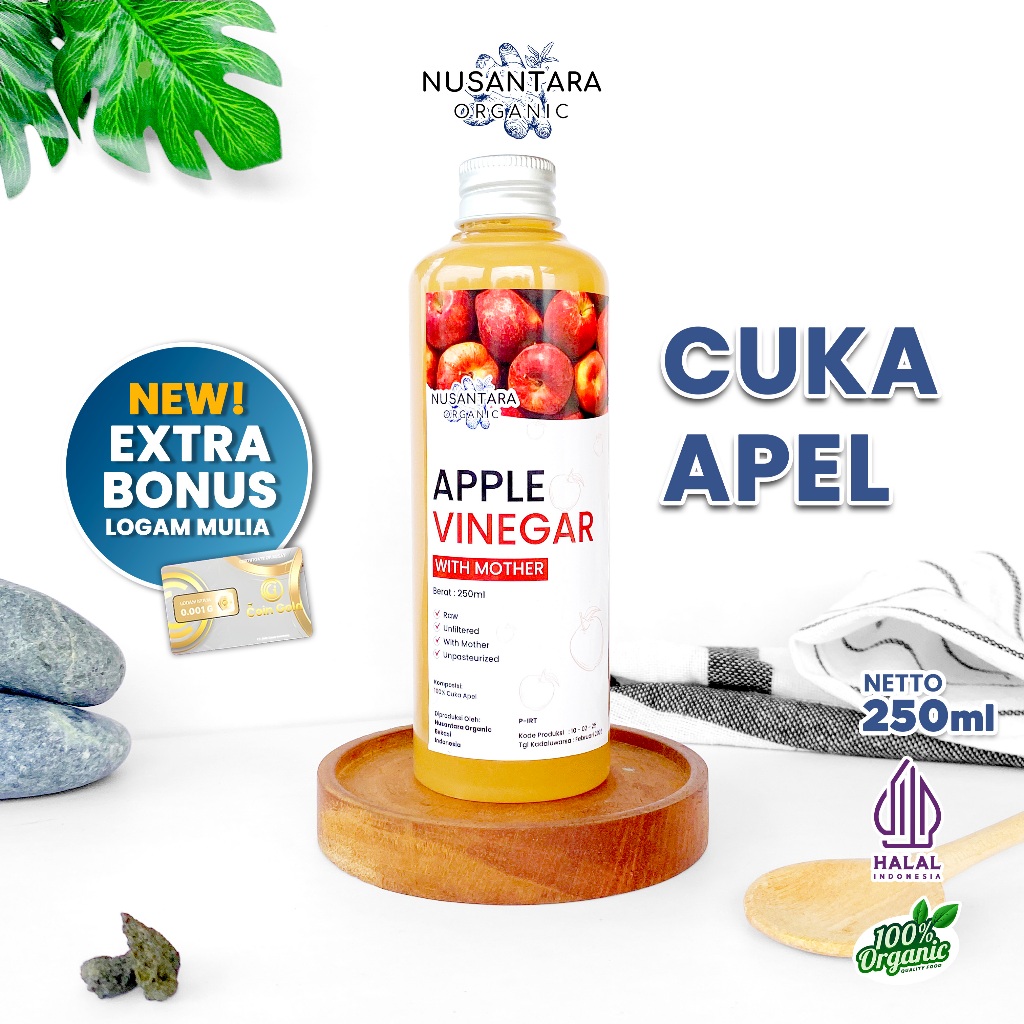 

Nusantara Organic Cuka Apel Organik With Mother Asli Murni Alami Untuk Kesehatan Tubuh 250ml